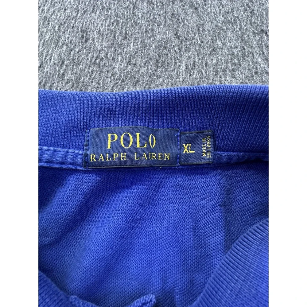 Polo Ralph Lauren Shirt Men XLarge Blue Polo Collared Pullover Cotton Logo Pique